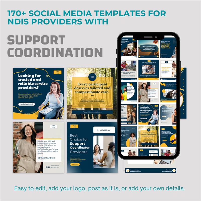 170+ Social Media Templates for Support Coordinators